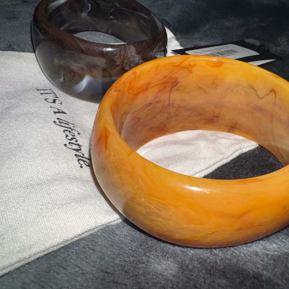 Brand New JLuxlabel Amber Tortoise Shell Bracelet Set - Picture 5 of 5